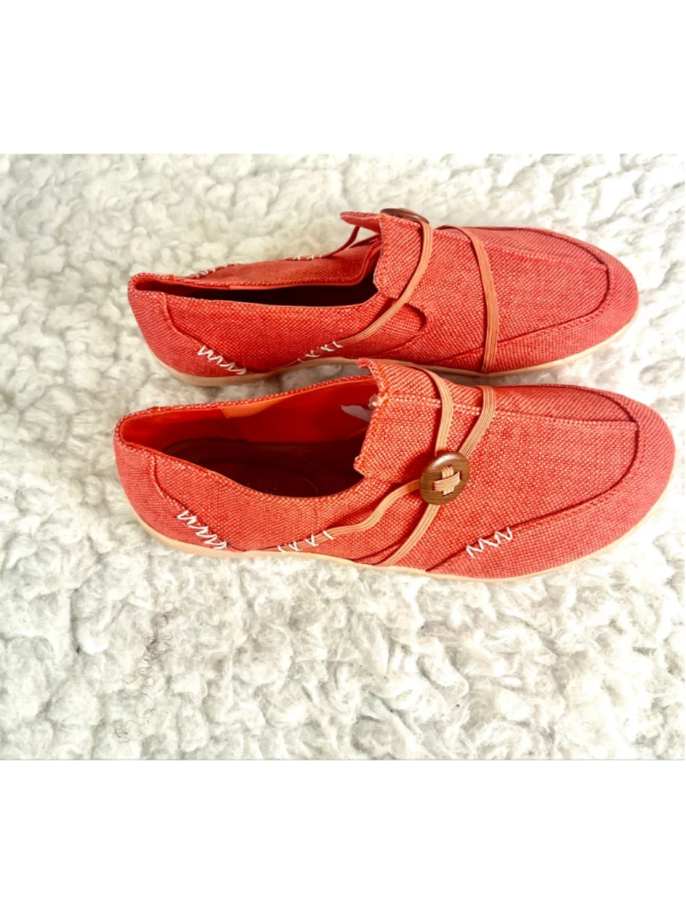 Comfort Ease Maggie Orange Canvas Slip-on Shoes Women Size 11M